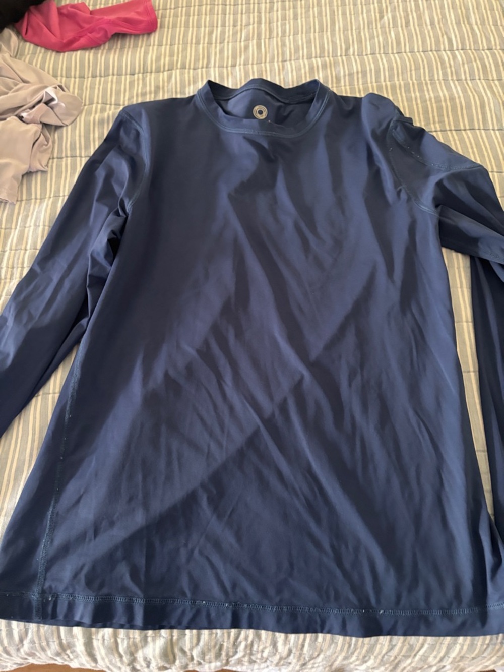 Men's Long-Sleeve Performance Crew in Navy - Unbranded